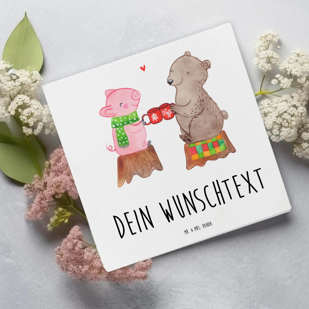 Personalisierte Deluxe Karte Glühschwein Sause Personalisierte Glückwunschkarte, Personalisierte Grußkarte, Personalisierte Hochzeitskarte, Grußkarte selbst gestalten, Personalisierte Geburtstagskarte, Grußkarte selber drucken, Personalisierte Einladungskarte, Grußkarten personalisiert, Grußkarte mit persönlichen Nachrichten, Personalisierte Karte, Grußkarte mit Namen, Personalisiertere Klappkarte, Grußkarte als Geldgeschenk, Winter, Weihnachten, Weihnachtsdeko, Nikolaus, Advent, Heiligabend, Wintermotiv, Bär, Weihnachtszeit, Alles Gute, Prost, Schwein