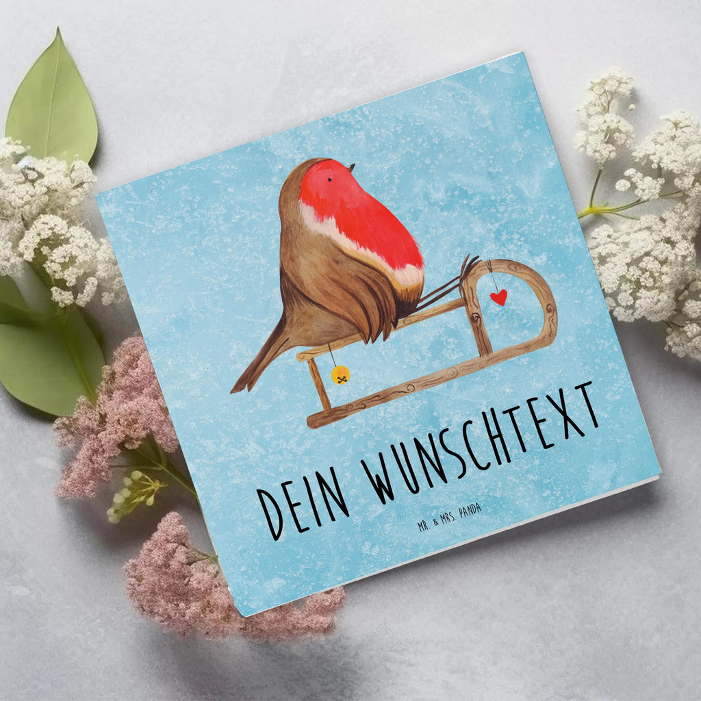 Personalized Deluxe Card robin Sleds Grußkarte mit Namen, Grußkarte mit persönlichen Nachrichten, Grußkarte selber drucken, Grußkarte als Geldgeschenk, Personalisierte Grußkarte, Personalisierte Karte, Personalisierte Glückwunschkarte, Grußkarten personalisiert, Grußkarte selbst gestalten, Personalisiertere Klappkarte, Personalisierte Hochzeitskarte, Personalisierte Einladungskarte, Personalisierte Geburtstagskarte, Winter, Weihnachten, Weihnachtsdeko, Nikolaus, Advent, Heiligabend, Wintermotiv, Vogel, Schlitten