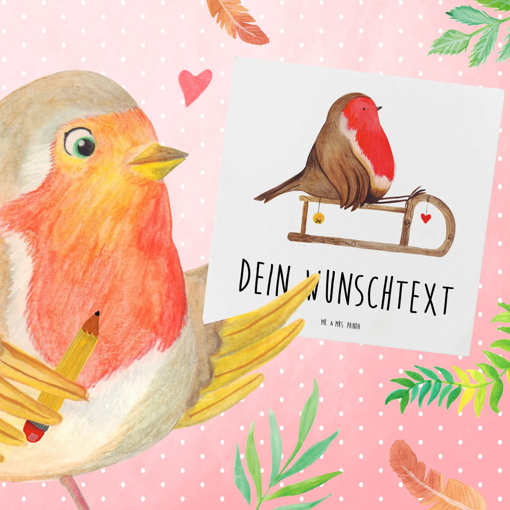 Personalized Deluxe Card robin Sleds Grußkarte mit Namen, Grußkarte mit persönlichen Nachrichten, Grußkarte selber drucken, Grußkarte als Geldgeschenk, Personalisierte Grußkarte, Personalisierte Karte, Personalisierte Glückwunschkarte, Grußkarten personalisiert, Grußkarte selbst gestalten, Personalisiertere Klappkarte, Personalisierte Hochzeitskarte, Personalisierte Einladungskarte, Personalisierte Geburtstagskarte, Winter, Weihnachten, Weihnachtsdeko, Nikolaus, Advent, Heiligabend, Wintermotiv, Vogel, Schlitten