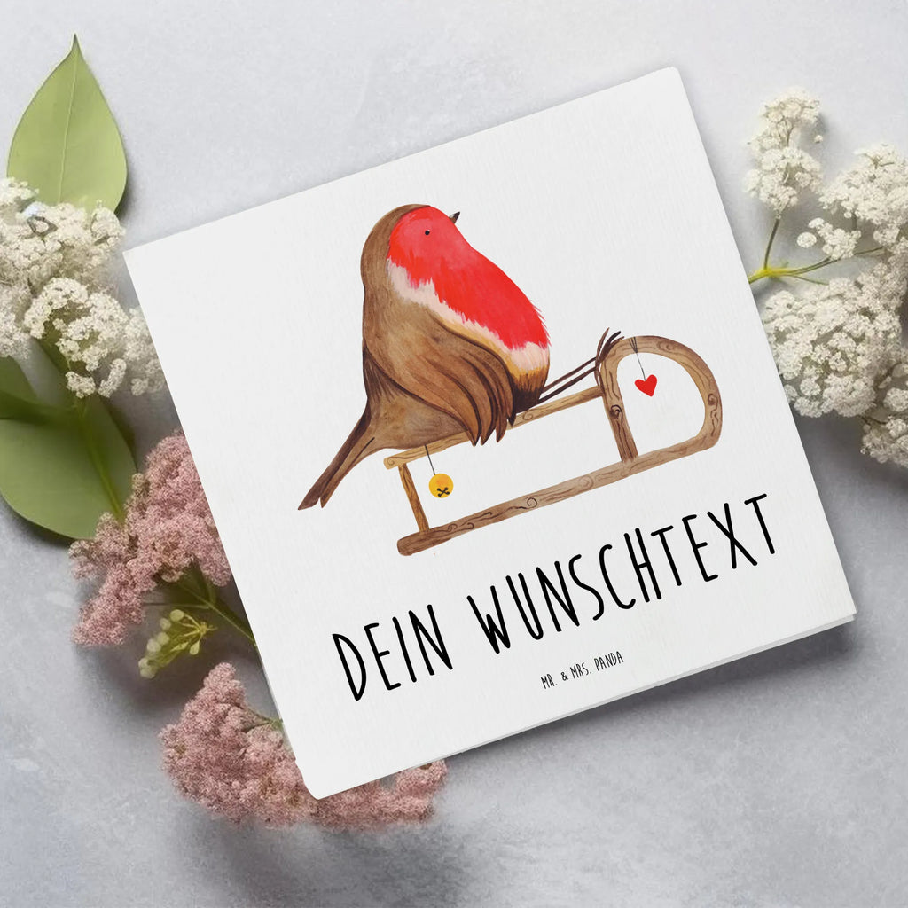 Personalized Deluxe Card robin Sleds Grußkarte mit Namen, Grußkarte mit persönlichen Nachrichten, Grußkarte selber drucken, Grußkarte als Geldgeschenk, Personalisierte Grußkarte, Personalisierte Karte, Personalisierte Glückwunschkarte, Grußkarten personalisiert, Grußkarte selbst gestalten, Personalisiertere Klappkarte, Personalisierte Hochzeitskarte, Personalisierte Einladungskarte, Personalisierte Geburtstagskarte, Winter, Weihnachten, Weihnachtsdeko, Nikolaus, Advent, Heiligabend, Wintermotiv, Vogel, Schlitten