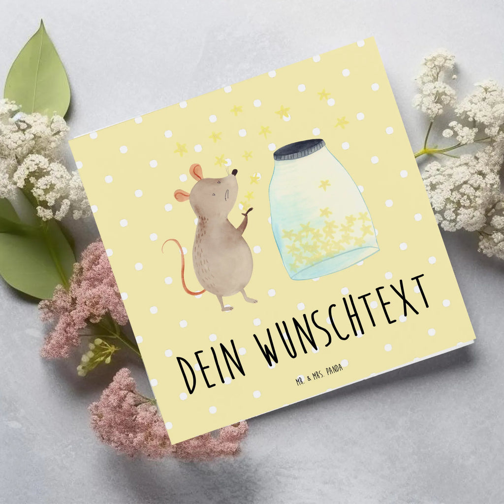Personalized Deluxe Card Mouse Stars Personalisierte Einladungskarte, Grußkarte als Geldgeschenk, Grußkarte selber drucken, Personalisierte Karte, Grußkarten personalisiert, Personalisierte Geburtstagskarte, Grußkarte mit Namen, Personalisierte Grußkarte, Grußkarte mit persönlichen Nachrichten, Personalisierte Glückwunschkarte, Personalisierte Hochzeitskarte, Personalisiertere Klappkarte, Grußkarte selbst gestalten, Tiermotive, Gute Laune, lustige Sprüche, Tiere, Wunsch, Geburtstag, Schwangerschaft, Träume, Hoffnung, Taufgeschenk, Geburt, Maus, Kindergeburtstag, Kind, Taufe, Sterne, erstes Kind