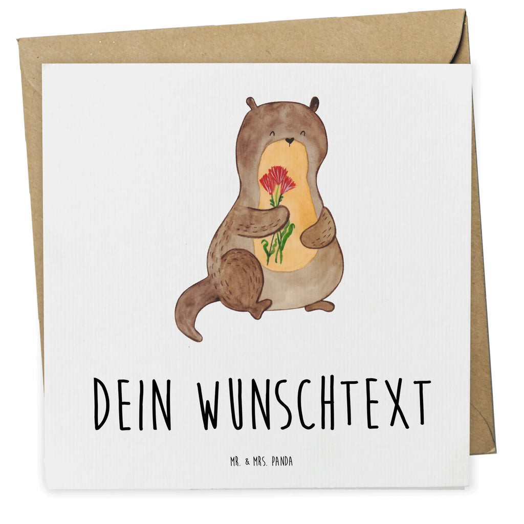 Personalisierte Deluxe Karte Otter Blumenstrauß Grußkarte selbst gestalten, Grußkarten personalisiert, Personalisierte Grußkarte, Personalisierte Karte, Grußkarte selber drucken, Grußkarte mit Namen, Personalisierte Geburtstagskarte, Personalisierte Hochzeitskarte, Grußkarte als Geldgeschenk, Personalisiertere Klappkarte, Personalisierte Einladungskarte, Personalisierte Glückwunschkarte, Grußkarte mit persönlichen Nachrichten, Otter, Fischotter, Seeotter, Otter Seeotter See Otter