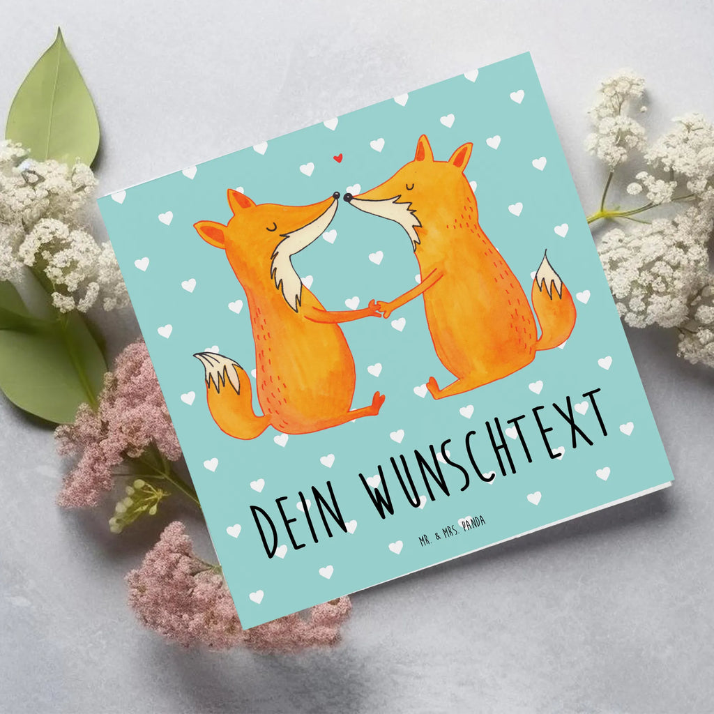 Personalisierte Deluxe Karte Füchse Liebe Personalisiertere Klappkarte, Personalisierte Glückwunschkarte, Grußkarte mit Namen, Personalisierte Grußkarte, Grußkarte als Geldgeschenk, Personalisierte Geburtstagskarte, Personalisierte Einladungskarte, Personalisierte Hochzeitskarte, Grußkarte selber drucken, Grußkarten personalisiert, Grußkarte mit persönlichen Nachrichten, Grußkarte selbst gestalten, Personalisierte Karte, Fuchs, Liebespaar, Freundin, Liebe, Füchse, Verlobte, Partner, Fox, Paar, Ehefrau, Ehemann, Ehe, Freund, Liebesbeweis