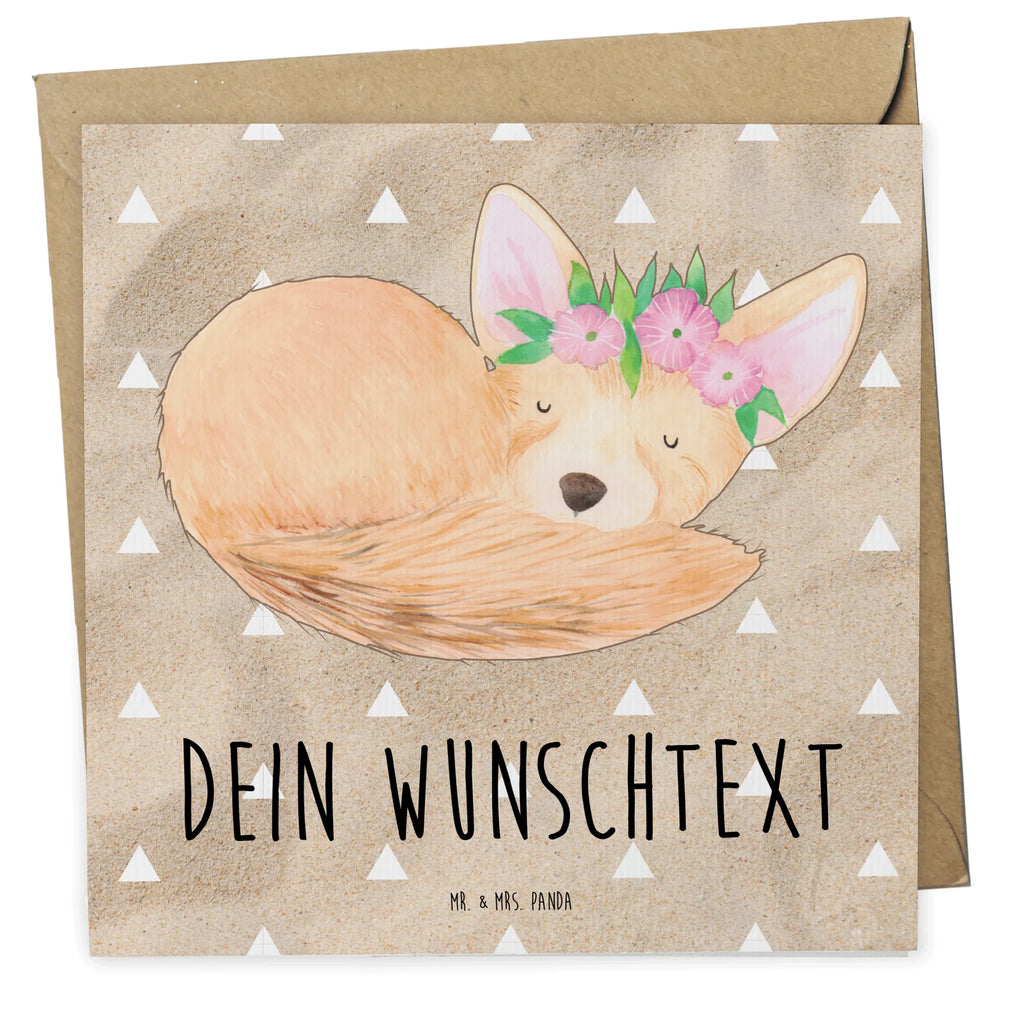 Personalized Deluxe Card desert fox Flower Personalisierte Hochzeitskarte, Grußkarte mit persönlichen Nachrichten, Personalisierte Glückwunschkarte, Personalisierte Einladungskarte, Grußkarte selbst gestalten, Personalisierte Geburtstagskarte, Personalisiertere Klappkarte, Personalisierte Karte, Grußkarten personalisiert, Grußkarte selber drucken, Grußkarte mit Namen, Grußkarte als Geldgeschenk, Personalisierte Grußkarte, Afrika, Wildtiere, Wüste, Blumenkranz, Wüstenfuchs, Blumen, Glücklich