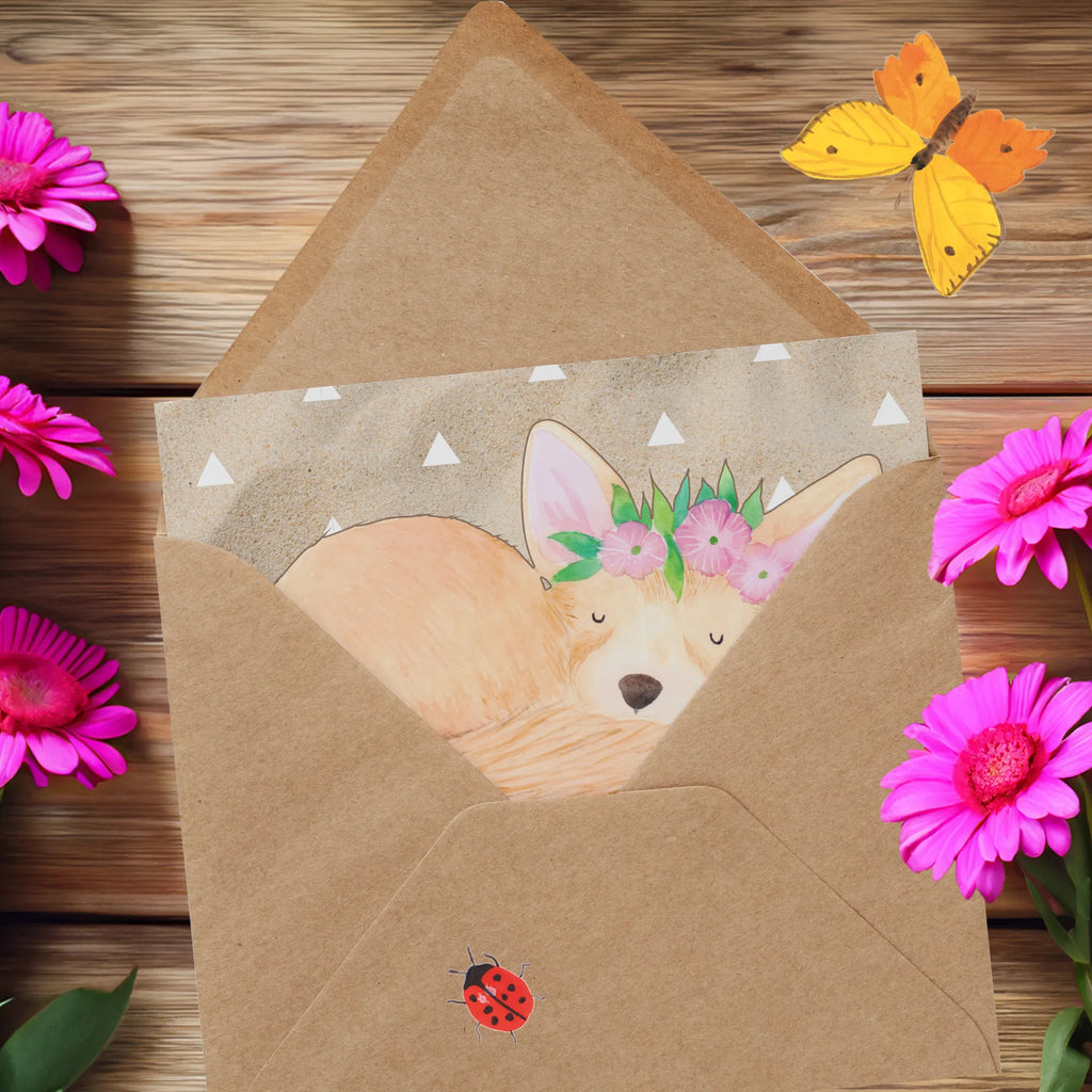 Personalized Deluxe Card desert fox Flower Personalisierte Hochzeitskarte, Grußkarte mit persönlichen Nachrichten, Personalisierte Glückwunschkarte, Personalisierte Einladungskarte, Grußkarte selbst gestalten, Personalisierte Geburtstagskarte, Personalisiertere Klappkarte, Personalisierte Karte, Grußkarten personalisiert, Grußkarte selber drucken, Grußkarte mit Namen, Grußkarte als Geldgeschenk, Personalisierte Grußkarte, Afrika, Wildtiere, Wüste, Blumenkranz, Wüstenfuchs, Blumen, Glücklich