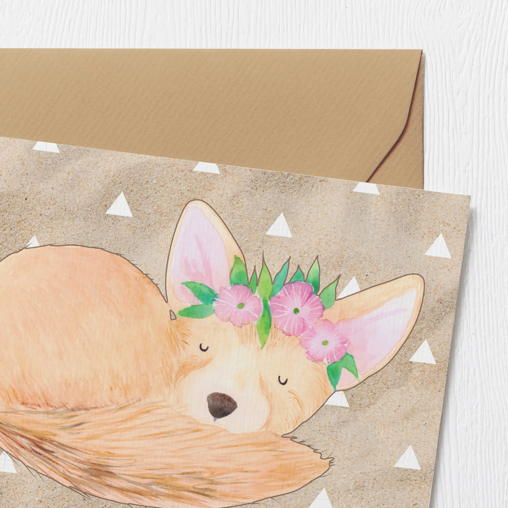 Personalized Deluxe Card desert fox Flower Personalisierte Hochzeitskarte, Grußkarte mit persönlichen Nachrichten, Personalisierte Glückwunschkarte, Personalisierte Einladungskarte, Grußkarte selbst gestalten, Personalisierte Geburtstagskarte, Personalisiertere Klappkarte, Personalisierte Karte, Grußkarten personalisiert, Grußkarte selber drucken, Grußkarte mit Namen, Grußkarte als Geldgeschenk, Personalisierte Grußkarte, Afrika, Wildtiere, Wüste, Blumenkranz, Wüstenfuchs, Blumen, Glücklich