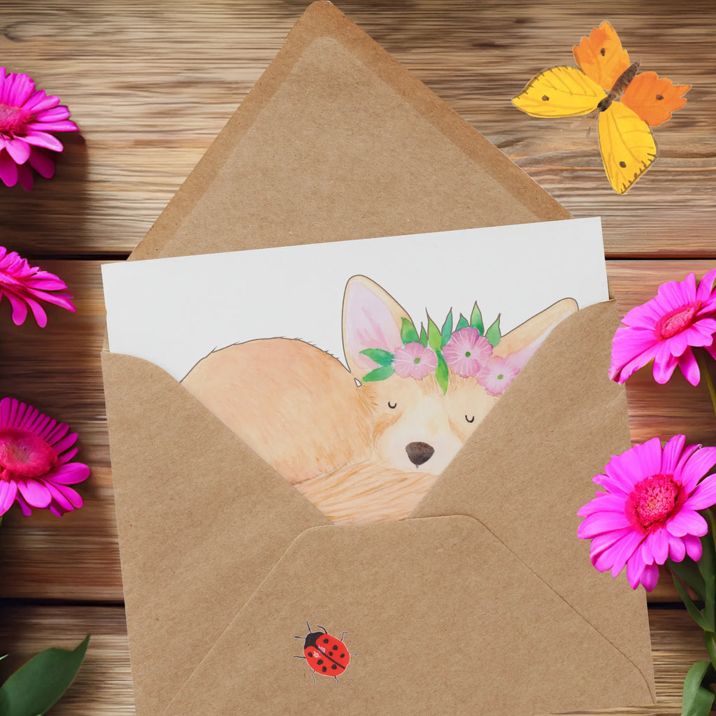 Personalized Deluxe Card desert fox Flower Personalisierte Hochzeitskarte, Grußkarte mit persönlichen Nachrichten, Personalisierte Glückwunschkarte, Personalisierte Einladungskarte, Grußkarte selbst gestalten, Personalisierte Geburtstagskarte, Personalisiertere Klappkarte, Personalisierte Karte, Grußkarten personalisiert, Grußkarte selber drucken, Grußkarte mit Namen, Grußkarte als Geldgeschenk, Personalisierte Grußkarte, Afrika, Wildtiere, Wüste, Blumenkranz, Wüstenfuchs, Blumen, Glücklich