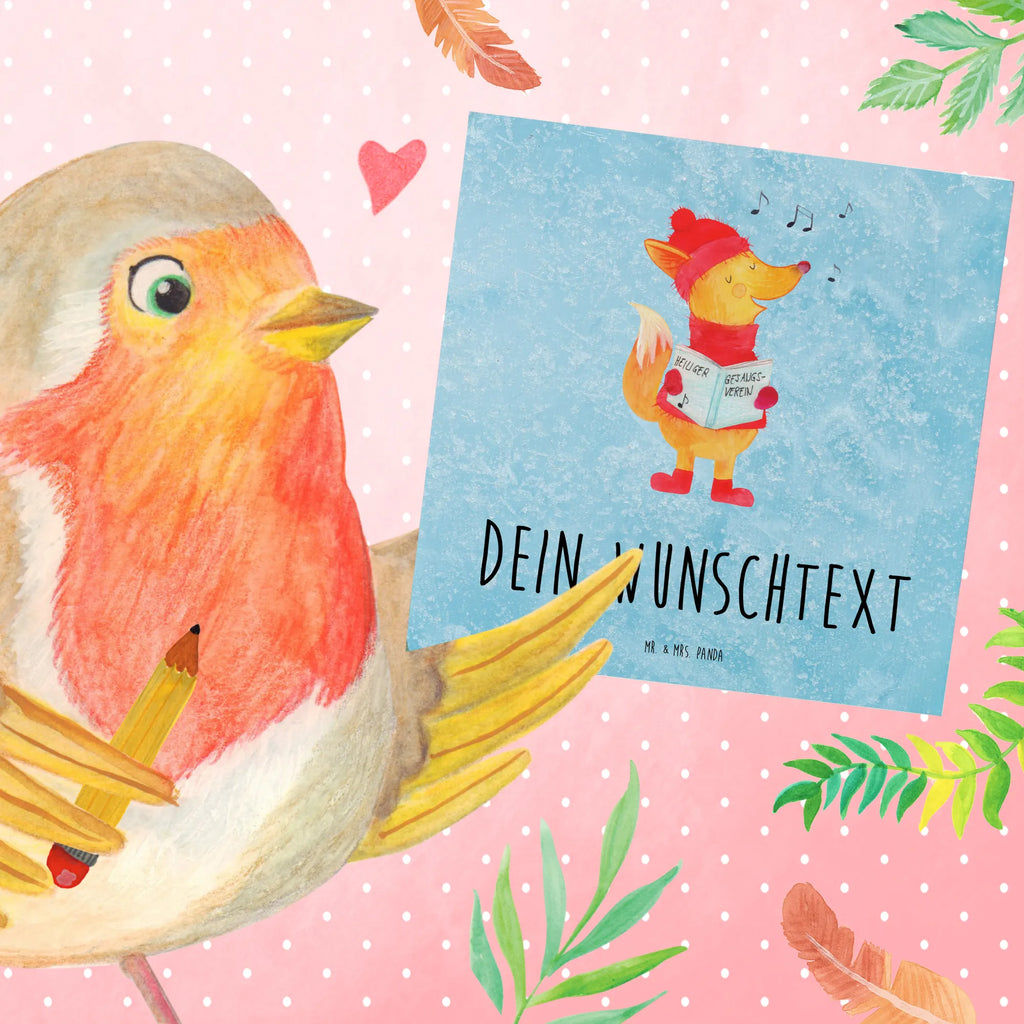Personalisierte Deluxe Karte Fuchs Sänger Grußkarte als Geldgeschenk, Personalisiertere Klappkarte, Grußkarten personalisiert, Personalisierte Hochzeitskarte, Grußkarte mit Namen, Personalisierte Einladungskarte, Grußkarte mit persönlichen Nachrichten, Personalisierte Geburtstagskarte, Personalisierte Grußkarte, Personalisierte Glückwunschkarte, Personalisierte Karte, Grußkarte selbst gestalten, Grußkarte selber drucken, Winter, Weihnachten, Weihnachtsdeko, Nikolaus, Advent, Heiligabend, Wintermotiv, Füchse, Geschenk Sänger, Fuchs, Singen, Weihnachtslieder, Sänger