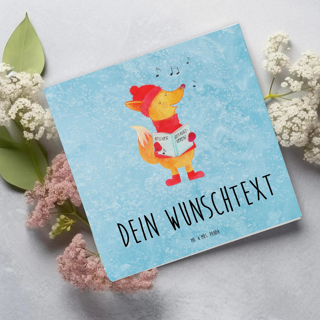 Personalisierte Deluxe Karte Fuchs Sänger Grußkarte als Geldgeschenk, Personalisiertere Klappkarte, Grußkarten personalisiert, Personalisierte Hochzeitskarte, Grußkarte mit Namen, Personalisierte Einladungskarte, Grußkarte mit persönlichen Nachrichten, Personalisierte Geburtstagskarte, Personalisierte Grußkarte, Personalisierte Glückwunschkarte, Personalisierte Karte, Grußkarte selbst gestalten, Grußkarte selber drucken, Winter, Weihnachten, Weihnachtsdeko, Nikolaus, Advent, Heiligabend, Wintermotiv, Füchse, Geschenk Sänger, Fuchs, Singen, Weihnachtslieder, Sänger