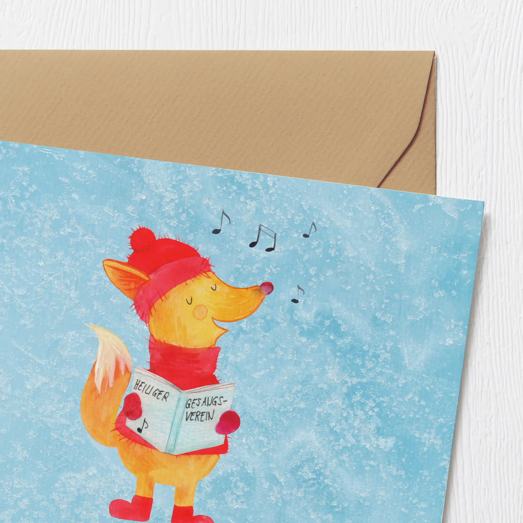 Personalisierte Deluxe Karte Fuchs Sänger Grußkarte als Geldgeschenk, Personalisiertere Klappkarte, Grußkarten personalisiert, Personalisierte Hochzeitskarte, Grußkarte mit Namen, Personalisierte Einladungskarte, Grußkarte mit persönlichen Nachrichten, Personalisierte Geburtstagskarte, Personalisierte Grußkarte, Personalisierte Glückwunschkarte, Personalisierte Karte, Grußkarte selbst gestalten, Grußkarte selber drucken, Winter, Weihnachten, Weihnachtsdeko, Nikolaus, Advent, Heiligabend, Wintermotiv, Füchse, Geschenk Sänger, Fuchs, Singen, Weihnachtslieder, Sänger
