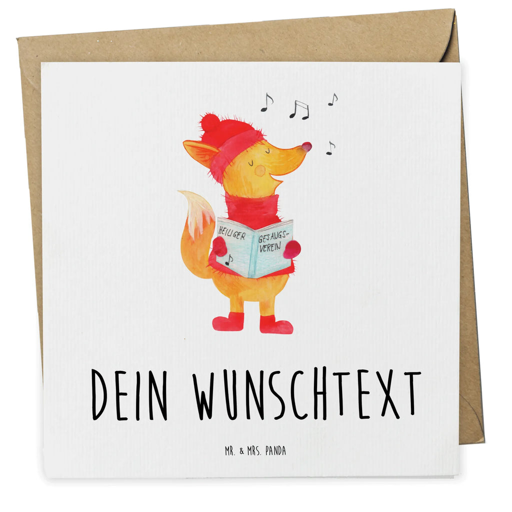 Personalisierte Deluxe Karte Fuchs Sänger Grußkarte als Geldgeschenk, Personalisiertere Klappkarte, Grußkarten personalisiert, Personalisierte Hochzeitskarte, Grußkarte mit Namen, Personalisierte Einladungskarte, Grußkarte mit persönlichen Nachrichten, Personalisierte Geburtstagskarte, Personalisierte Grußkarte, Personalisierte Glückwunschkarte, Personalisierte Karte, Grußkarte selbst gestalten, Grußkarte selber drucken, Winter, Weihnachten, Weihnachtsdeko, Nikolaus, Advent, Heiligabend, Wintermotiv, Füchse, Geschenk Sänger, Fuchs, Singen, Weihnachtslieder, Sänger