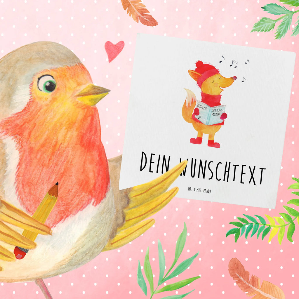 Personalisierte Deluxe Karte Fuchs Sänger Grußkarte als Geldgeschenk, Personalisiertere Klappkarte, Grußkarten personalisiert, Personalisierte Hochzeitskarte, Grußkarte mit Namen, Personalisierte Einladungskarte, Grußkarte mit persönlichen Nachrichten, Personalisierte Geburtstagskarte, Personalisierte Grußkarte, Personalisierte Glückwunschkarte, Personalisierte Karte, Grußkarte selbst gestalten, Grußkarte selber drucken, Winter, Weihnachten, Weihnachtsdeko, Nikolaus, Advent, Heiligabend, Wintermotiv, Füchse, Geschenk Sänger, Fuchs, Singen, Weihnachtslieder, Sänger