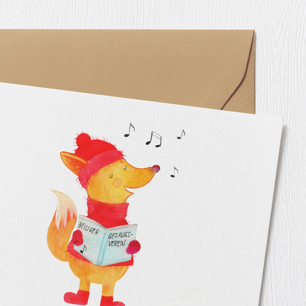 Personalisierte Deluxe Karte Fuchs Sänger Grußkarte als Geldgeschenk, Personalisiertere Klappkarte, Grußkarten personalisiert, Personalisierte Hochzeitskarte, Grußkarte mit Namen, Personalisierte Einladungskarte, Grußkarte mit persönlichen Nachrichten, Personalisierte Geburtstagskarte, Personalisierte Grußkarte, Personalisierte Glückwunschkarte, Personalisierte Karte, Grußkarte selbst gestalten, Grußkarte selber drucken, Winter, Weihnachten, Weihnachtsdeko, Nikolaus, Advent, Heiligabend, Wintermotiv, Füchse, Geschenk Sänger, Fuchs, Singen, Weihnachtslieder, Sänger