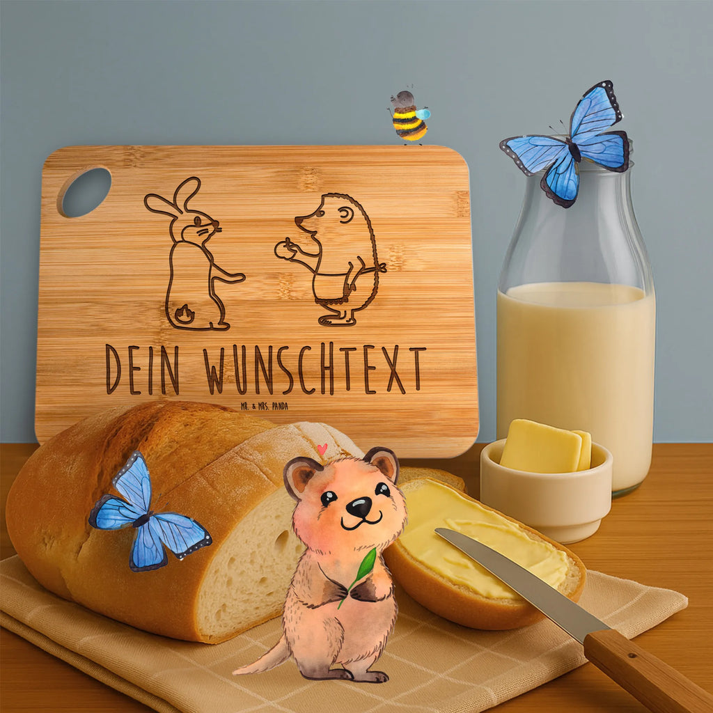 Personalized Cutting Board Hare Hedgehog small animals, cute, funny, cute animal motives, hand drawn, small world, funny sayings, good mood, happy, gifts, gift ideas, special gifts, animal lover, card, pain of separation, lovesickness gift, Hedgehog, romantic saying, heartache, consolation, hare, Hedgehog and hare, love saying