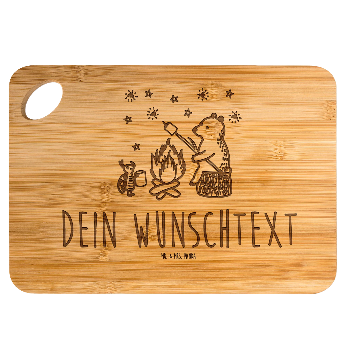 Personalized Cutting Board Bear & Ladybird campfire teddy bear, cuddly toy, Campfire