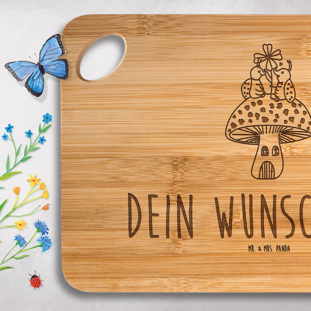 Personalized Cutting Board ladybug toadstool small animals, cute, funny, cute animal motives, hand drawn, small world, funny sayings, good mood, happy, gifts, gift ideas, special gifts, animal lover, card, at home, ladybird, house, flat, toadstool, house of fleshy fungi