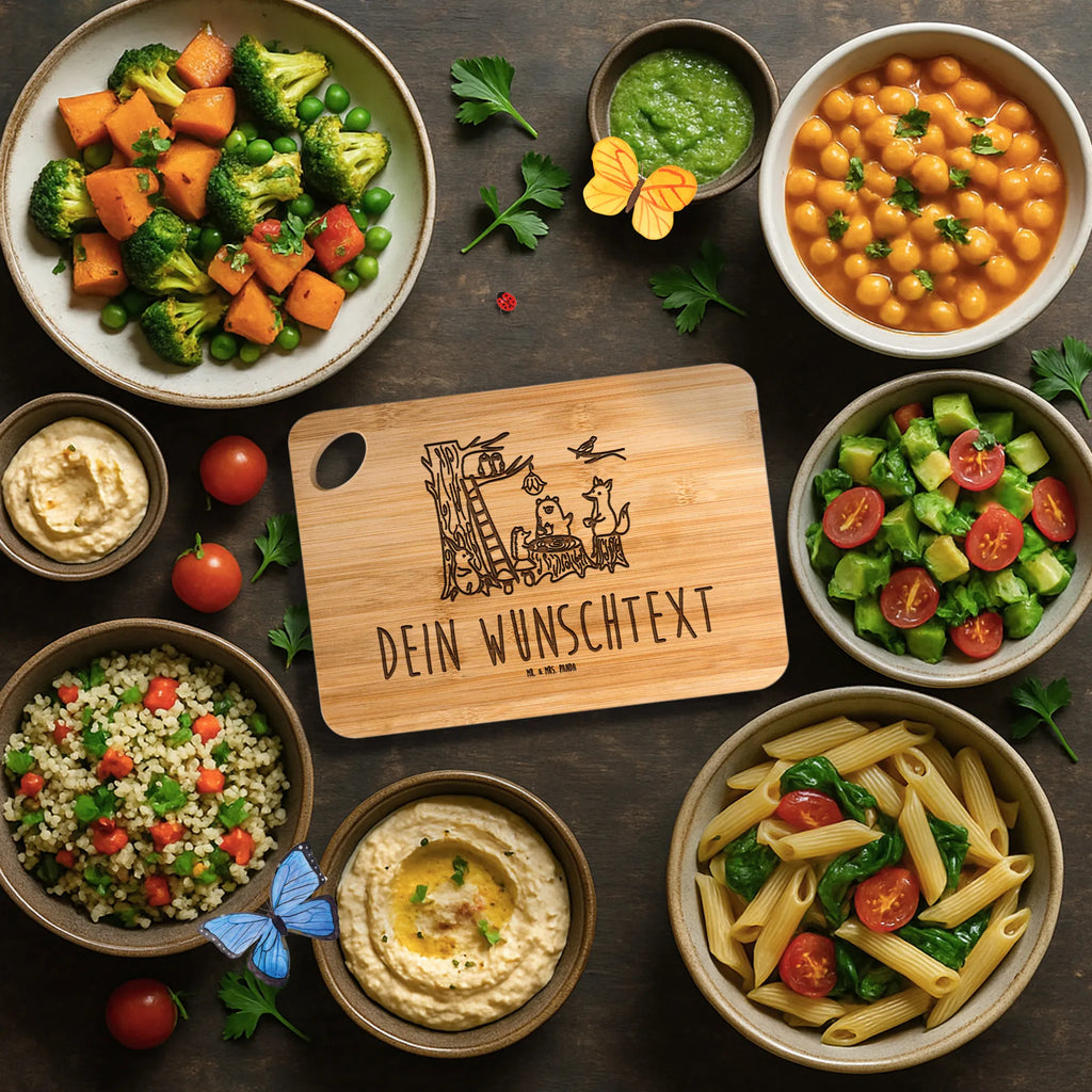 Personalized Cutting Board forest animals picnic small animals, cute, funny, cute animal motives, hand drawn, small world, funny sayings, good mood, happy, gifts, gift ideas, special gifts, animal lover, card, fox, forest, hare, mouse, picnic, squirrel, hedgehog, forest animals