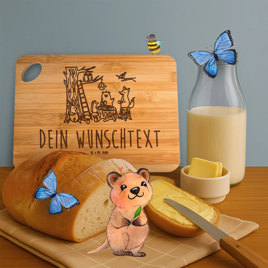 Personalized Cutting Board forest animals picnic small animals, cute, funny, cute animal motives, hand drawn, small world, funny sayings, good mood, happy, gifts, gift ideas, special gifts, animal lover, card, fox, forest, hare, mouse, picnic, squirrel, hedgehog, forest animals