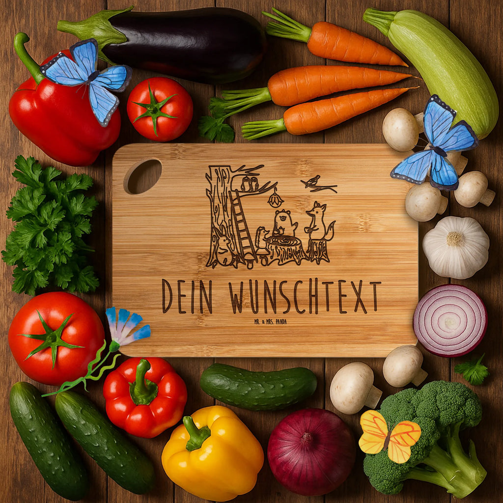 Personalized Cutting Board forest animals picnic small animals, cute, funny, cute animal motives, hand drawn, small world, funny sayings, good mood, happy, gifts, gift ideas, special gifts, animal lover, card, fox, forest, hare, mouse, picnic, squirrel, hedgehog, forest animals