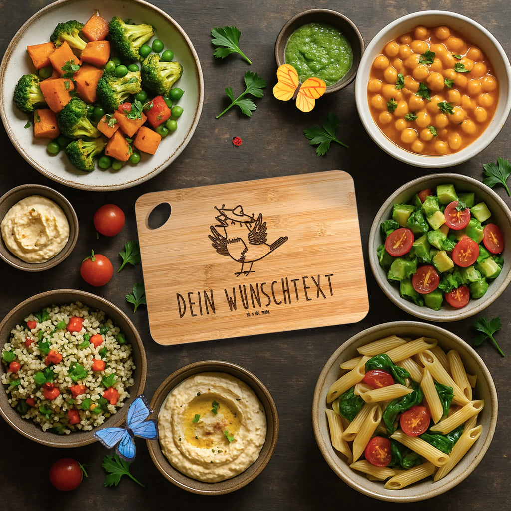 Personalized Cutting Board Crow sombrero small animals, cute, funny, cute animal motives, hand drawn, small world, funny sayings, good mood, happy, gifts, gift ideas, special gifts, animal lover, card, Happiness Saying, Bird, Motivation, Birds, Magpie, Saying positive, Raven, Be happy