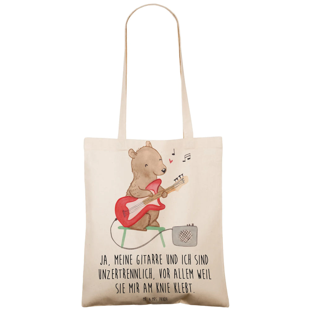 Tote bag Ja, meine Gitarre und ich sind unzertrennlich, vor allem weil sie mir am Knie klebt. Shopper, Beuteltasche, Schultertasche, Stoffbeutel, Umhängetasche, Stofftasche, Tragetasche, Beutel, Strandtasche, Tasche, Jutetasche, Laptoptasche, Jutebeutel, Einkaufstasche, Badetasche, Einkaufstüte, Instrumente, Geschenke Musiker, Musikliebhaber