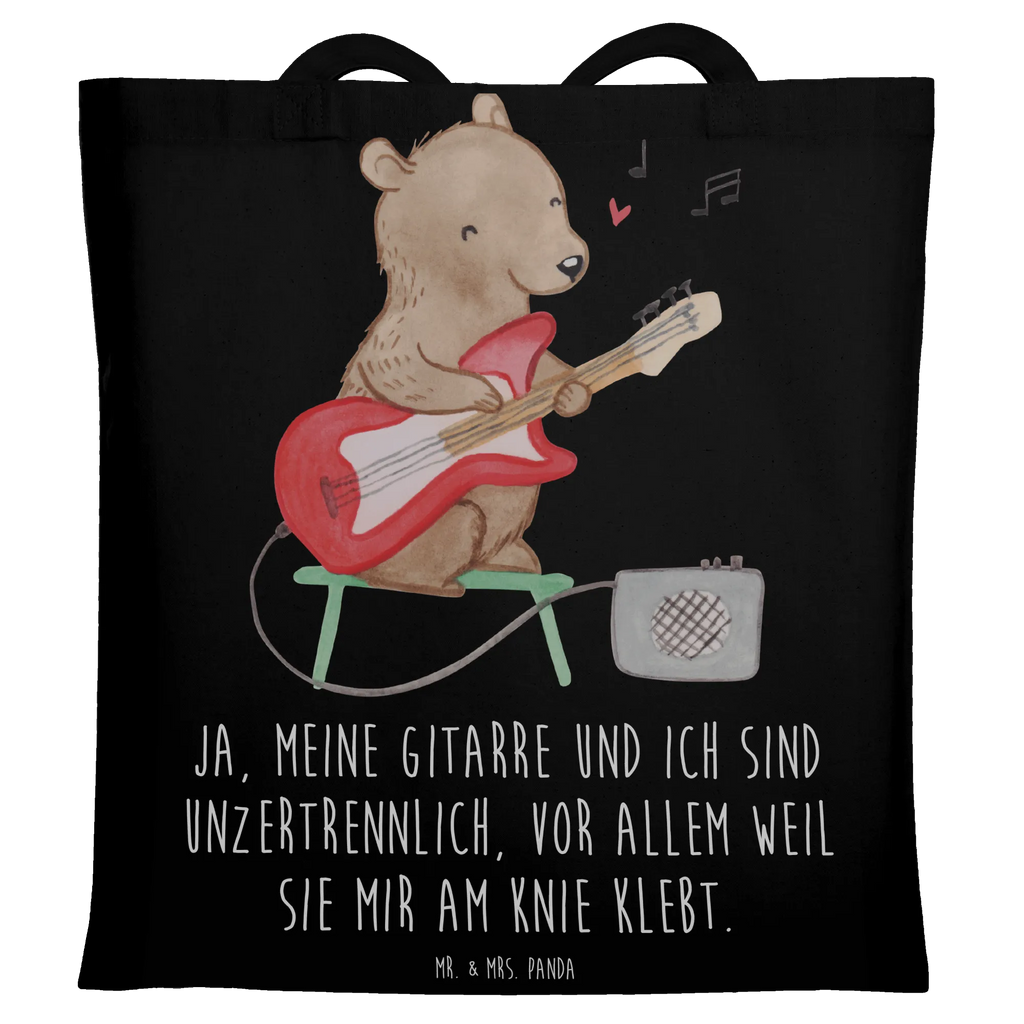 Tote bag Ja, meine Gitarre und ich sind unzertrennlich, vor allem weil sie mir am Knie klebt. Shopper, Beuteltasche, Schultertasche, Stoffbeutel, Umhängetasche, Stofftasche, Tragetasche, Beutel, Strandtasche, Tasche, Jutetasche, Laptoptasche, Jutebeutel, Einkaufstasche, Badetasche, Einkaufstüte, Instrumente, Geschenke Musiker, Musikliebhaber