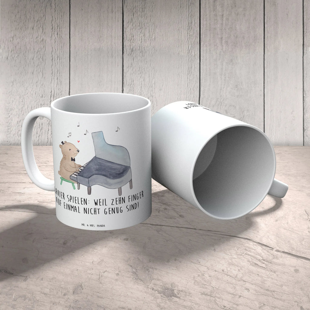 Mug Klavier spielen: Weil zehn Finger auf einmal nicht genug sind! Tasse mit Motiven, Porzellantasse, Tasse, Teetasse, Geschenktasse, Tasse mit Zitaten, Kaffeetasse, Keramiktasse, Bürotasse, Instrumente, Geschenke Musiker, Musikliebhaber