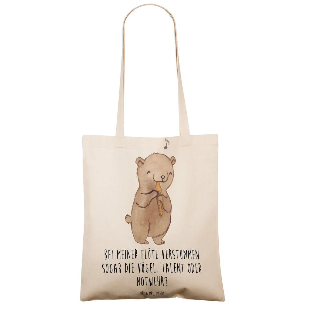 Tote bag Bei meiner Flöte verstummen sogar die Vögel. Talent oder Notwehr? Umhängetasche, Beuteltasche, Stoffbeutel, Jutetasche, Shopper, Badetasche, Beutel, Einkaufstüte, Tragetasche, Schultertasche, Strandtasche, Einkaufstasche, Tasche, Laptoptasche, Stofftasche, Jutebeutel, Instrumente, Geschenke Musiker, Musikliebhaber