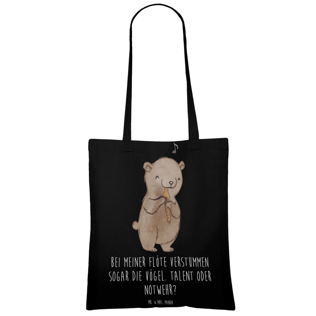 Tote bag Bei meiner Flöte verstummen sogar die Vögel. Talent oder Notwehr? Umhängetasche, Beuteltasche, Stoffbeutel, Jutetasche, Shopper, Badetasche, Beutel, Einkaufstüte, Tragetasche, Schultertasche, Strandtasche, Einkaufstasche, Tasche, Laptoptasche, Stofftasche, Jutebeutel, Instrumente, Geschenke Musiker, Musikliebhaber