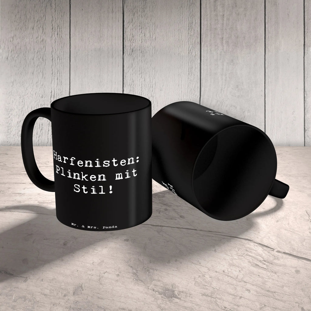 Tasse Spruch Harfe mit Stil Porzellantasse, Keramiktasse, Tasse mit Motiven, Teetasse, Bürotasse, Geschenktasse, Tasse, Kaffeetasse, Tasse mit Zitaten, Instrumente, Geschenke Musiker, Musikliebhaber