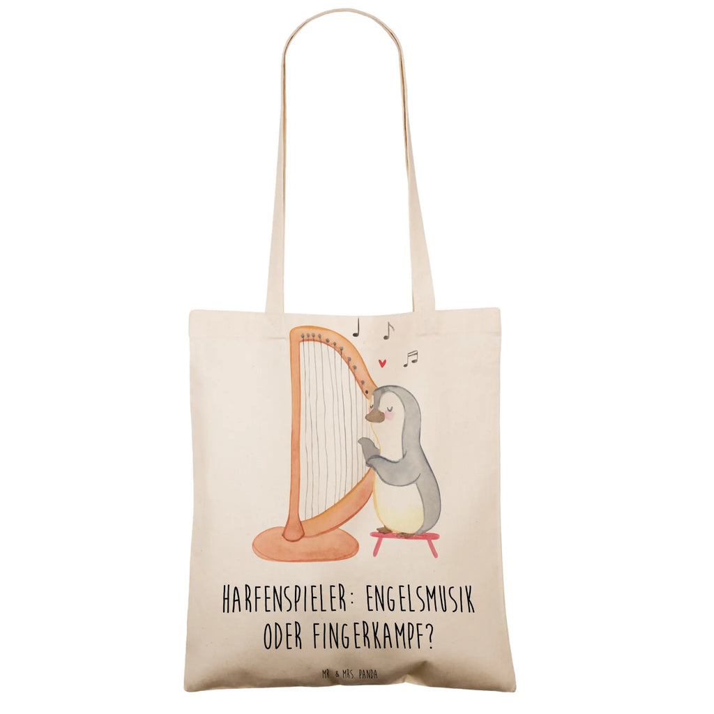 Tote bag Harfenspieler: Engelsmusik oder Fingerkampf? Einkaufstasche, Jutetasche, Beutel, Laptoptasche, Tasche, Shopper, Tragetasche, Umhängetasche, Stoffbeutel, Stofftasche, Schultertasche, Strandtasche, Einkaufstüte, Badetasche, Beuteltasche, Jutebeutel, Instrumente, Geschenke Musiker, Musikliebhaber