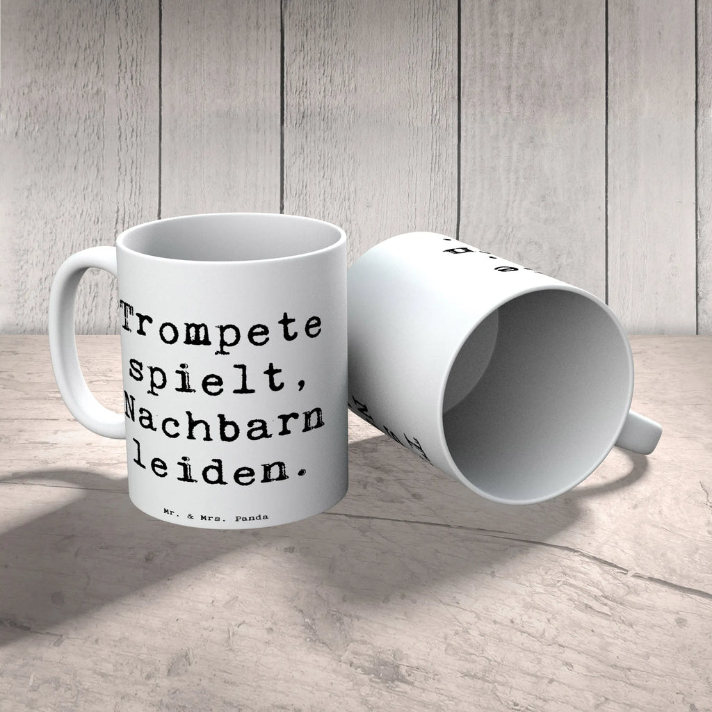 Tasse Spruch Trompete Freude Tasse mit Motiven, Bürotasse, Teetasse, Tasse, Tasse mit Zitaten, Porzellantasse, Kaffeetasse, Keramiktasse, Geschenktasse, Instrumente, Geschenke Musiker, Musikliebhaber