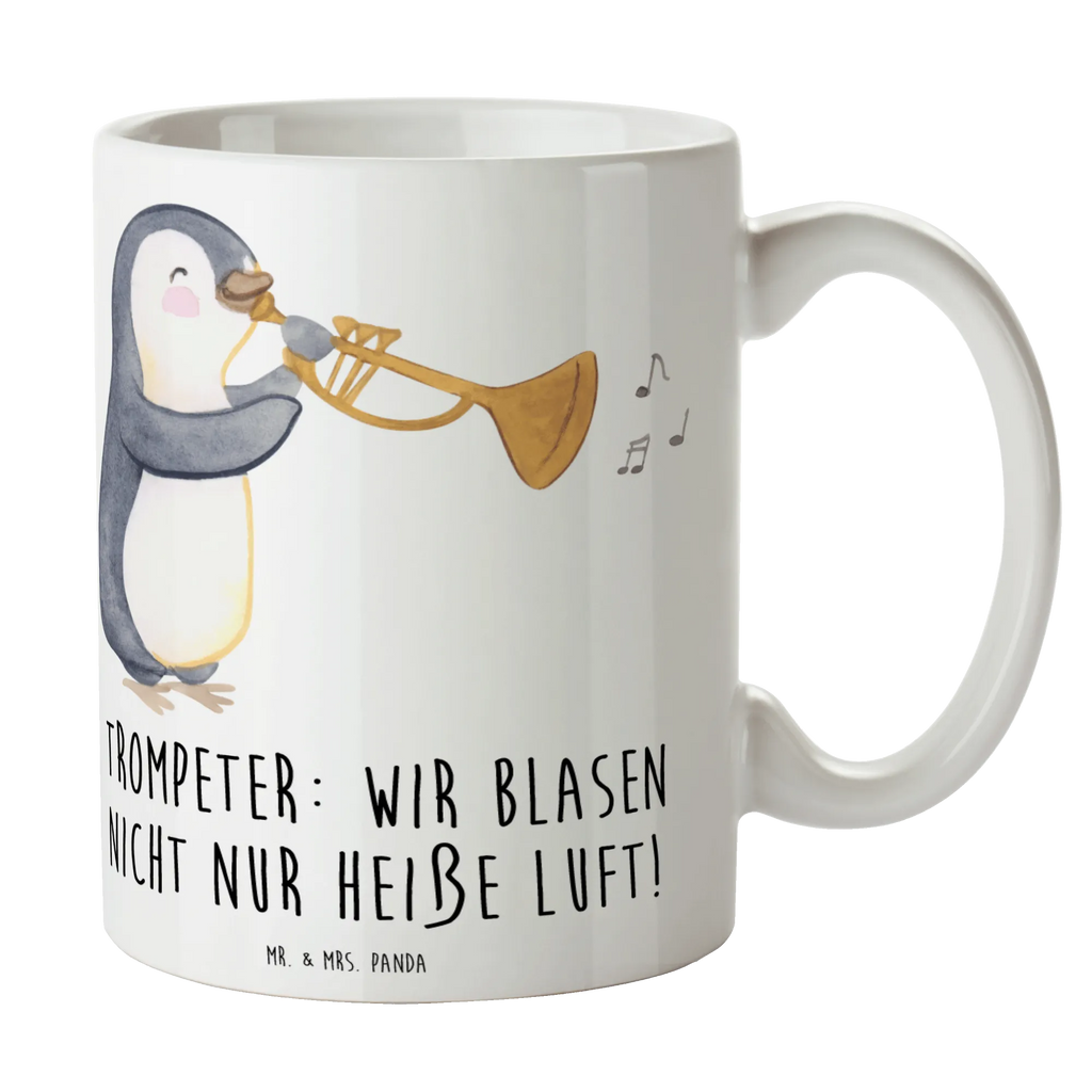 Mug Trompeter: Wir blasen nicht nur heiße Luft! Tasse mit Motiven, Keramiktasse, Tasse, Kaffeetasse, Geschenktasse, Porzellantasse, Bürotasse, Tasse mit Zitaten, Teetasse, Instrumente, Geschenke Musiker, Musikliebhaber