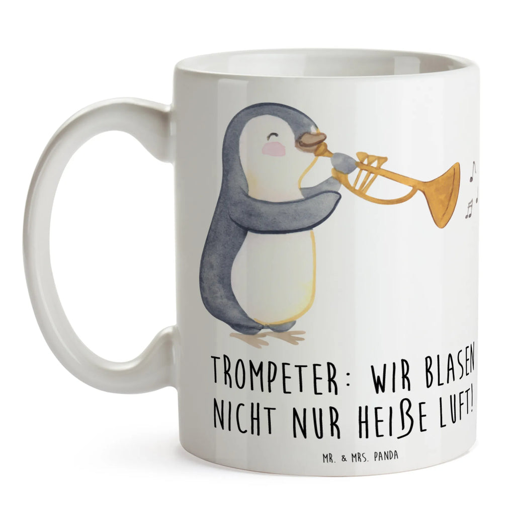 Mug Trompeter: Wir blasen nicht nur heiße Luft! Tasse mit Motiven, Keramiktasse, Tasse, Kaffeetasse, Geschenktasse, Porzellantasse, Bürotasse, Tasse mit Zitaten, Teetasse, Instrumente, Geschenke Musiker, Musikliebhaber