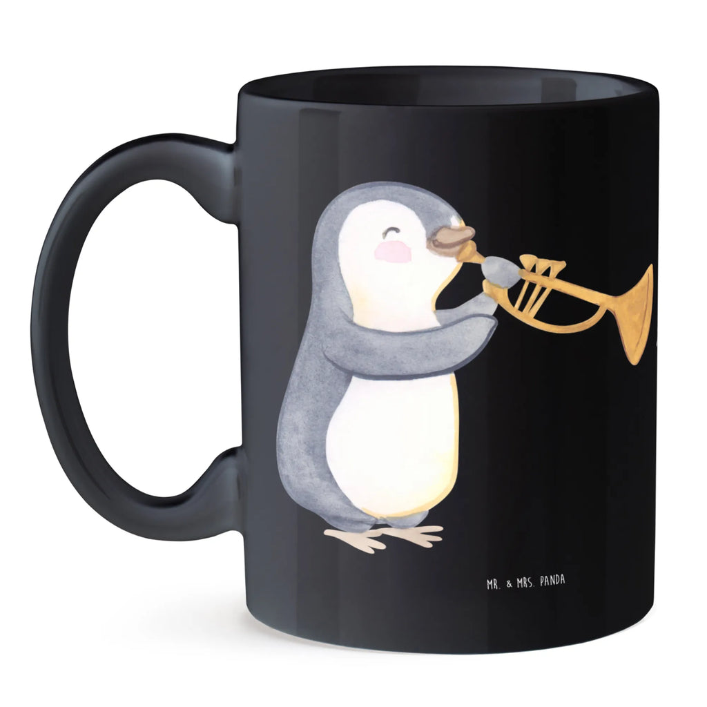 Mug Trompeter: Wir blasen nicht nur heiße Luft! Tasse mit Motiven, Keramiktasse, Tasse, Kaffeetasse, Geschenktasse, Porzellantasse, Bürotasse, Tasse mit Zitaten, Teetasse, Instrumente, Geschenke Musiker, Musikliebhaber