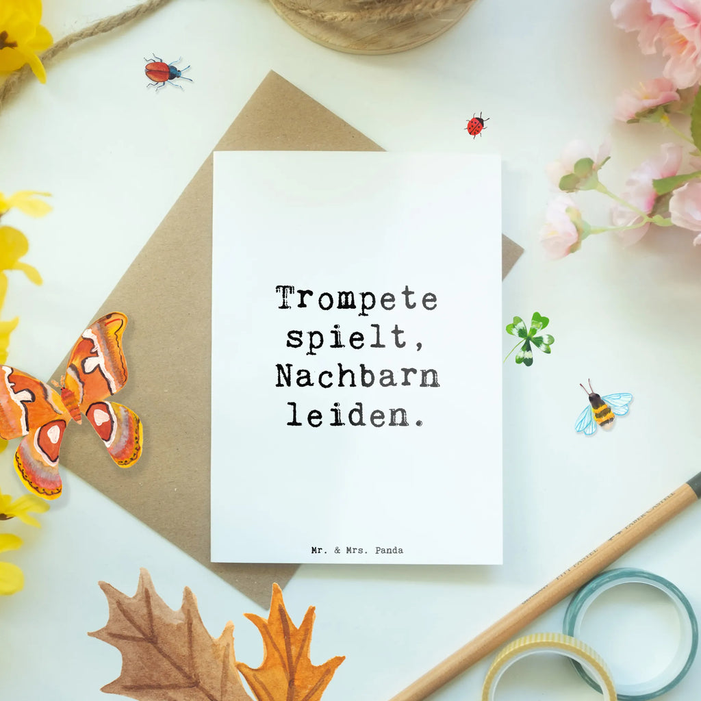 Grußkarte Spruch Trompete Freude Glückwunschkarte, Hochzeitskarte, Ansichtskarten, Klappkarte, Einladungskarte, Geburtstagskarte, Grußkarte, Karte, Instrumente, Geschenke Musiker, Musikliebhaber