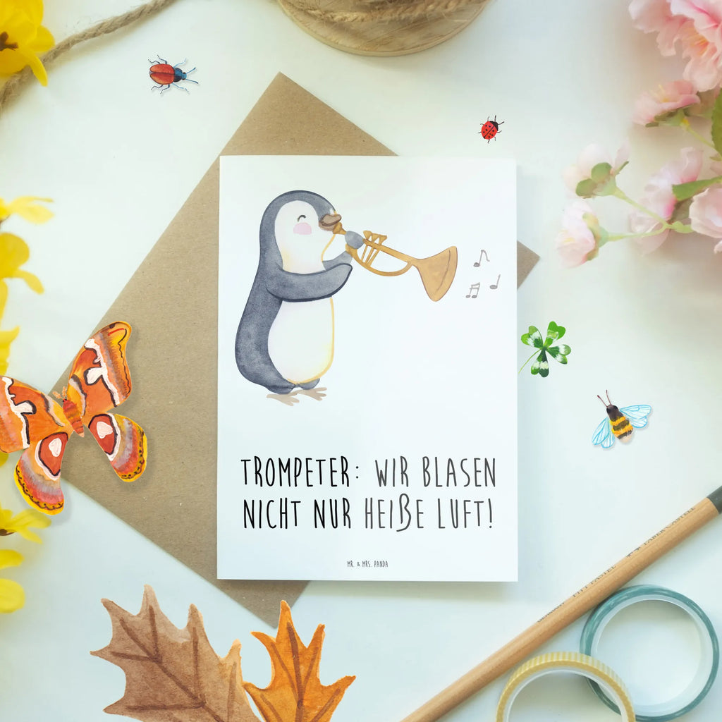 Grußkarte Trompete Kunst Geburtstagskarte, Ansichtskarten, Grußkarte, Hochzeitskarte, Einladungskarte, Glückwunschkarte, Karte, Klappkarte, Instrumente, Geschenke Musiker, Musikliebhaber