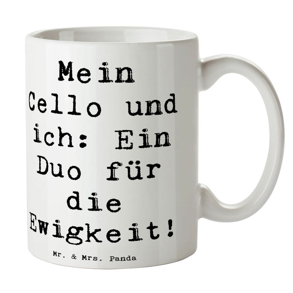 Tasse Spruch Cello Duo Tasse mit Motiven, Tasse, Teetasse, Geschenktasse, Bürotasse, Tasse mit Zitaten, Keramiktasse, Porzellantasse, Kaffeetasse, Instrumente, Geschenke Musiker, Musikliebhaber