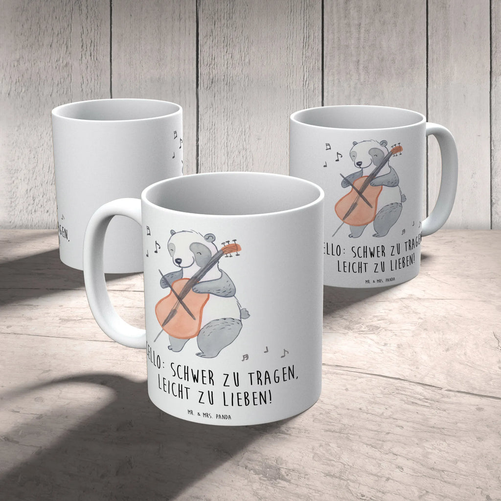 Mug Cello: Schwer zu tragen, leicht zu lieben! Porzellantasse, Tasse mit Motiven, Geschenktasse, Keramiktasse, Tasse, Kaffeetasse, Teetasse, Bürotasse, Tasse mit Zitaten, Instrumente, Geschenke Musiker, Musikliebhaber
