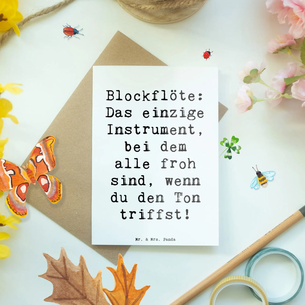 Grußkarte Spruch Blockflöte Freude Ansichtskarten, Geburtstagskarte, Klappkarte, Einladungskarte, Glückwunschkarte, Karte, Hochzeitskarte, Grußkarte, Instrumente, Geschenke Musiker, Musikliebhaber