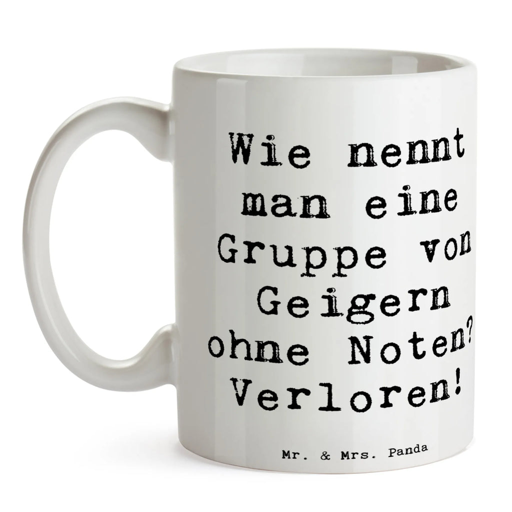 Tasse Spruch Verlorene Geiger Tasse mit Zitaten, Teetasse, Keramiktasse, Porzellantasse, Kaffeetasse, Geschenktasse, Tasse, Bürotasse, Tasse mit Motiven, Instrumente, Geschenke Musiker, Musikliebhaber