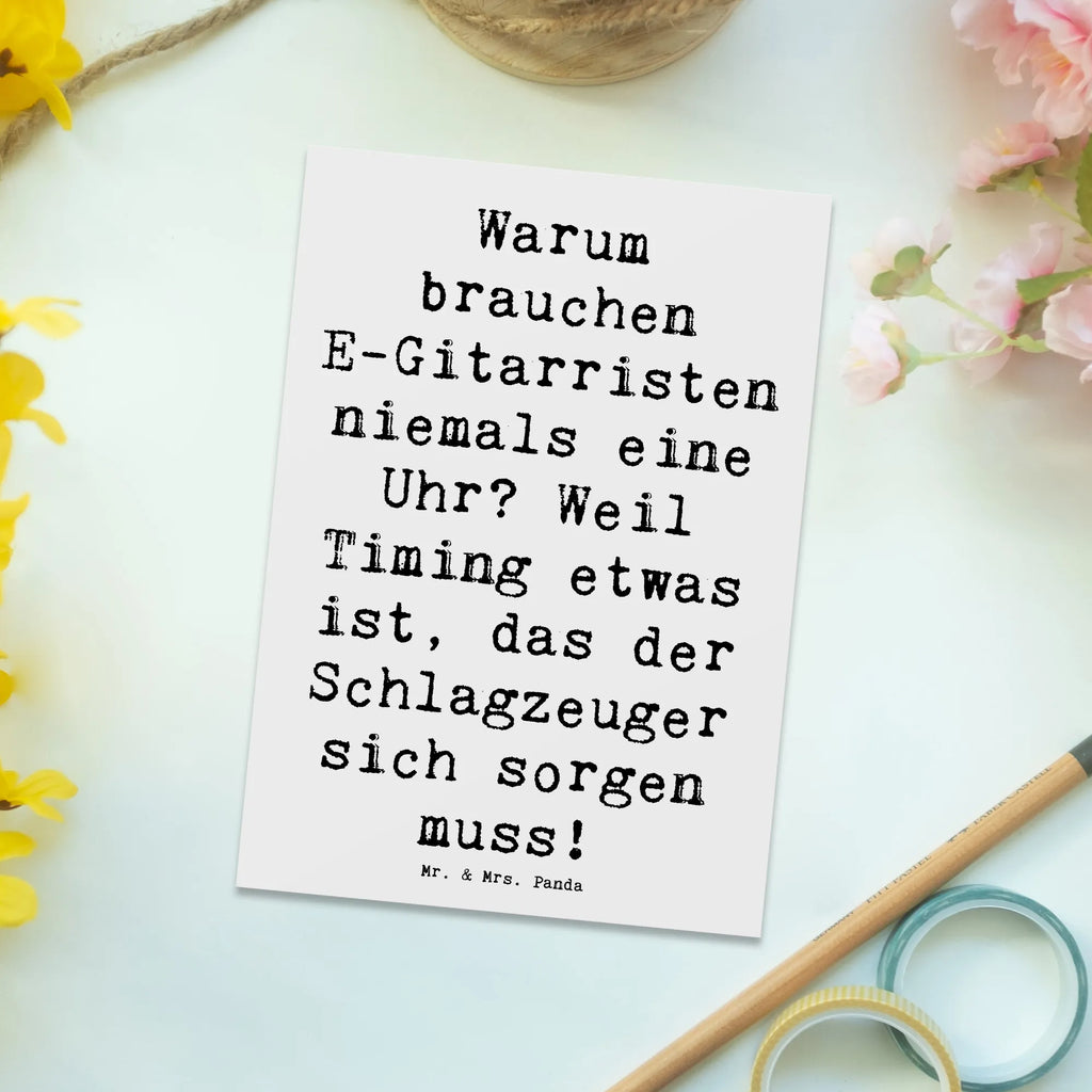 Postkarte Spruch E-Gitarre Timing Dankeskarte, Karte, Geburtstagskarte, Einladungskarte, Einladung Geburtstag, Ansichtskarten, Grußkarte, Ansichtskarte, Einladung, Postkarte, Geschenkkarte, Einladungskarten Geburtstag, Instrumente, Geschenke Musiker, Musikliebhaber