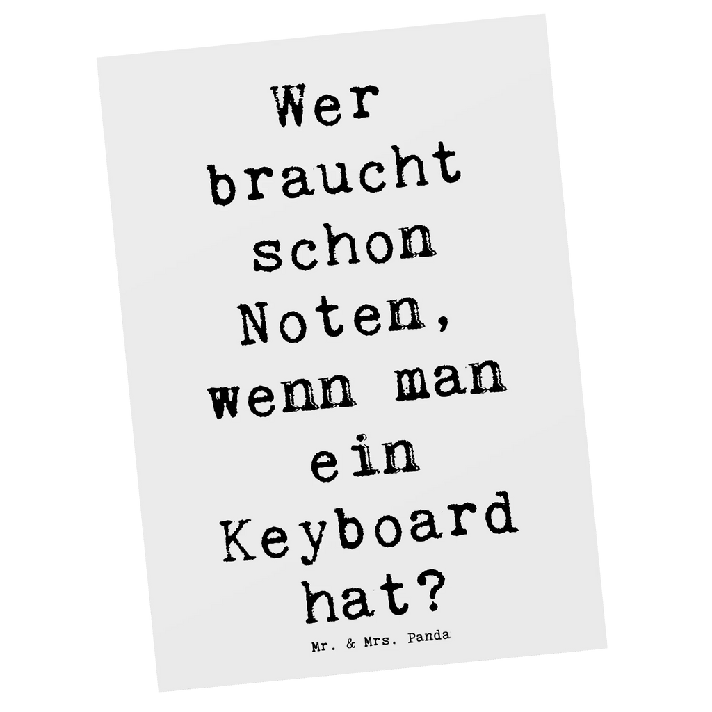 Postcard Saying Wer braucht schon Noten, wenn man ein Keyboard hat? Einladungskarte, Einladung, Grußkarte, Ansichtskarten, Ansichtskarte, Geschenkkarte, Karte, Einladungskarten Geburtstag, Geburtstagskarte, Postkarte, Einladung Geburtstag, Dankeskarte, Instrumente, Geschenke Musiker, Musikliebhaber