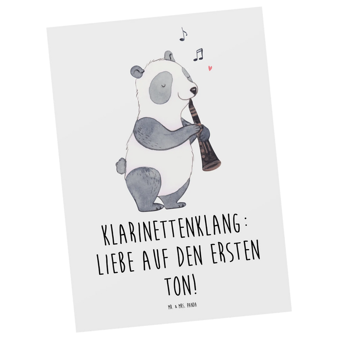 Postkarte Klarinette Liebe
