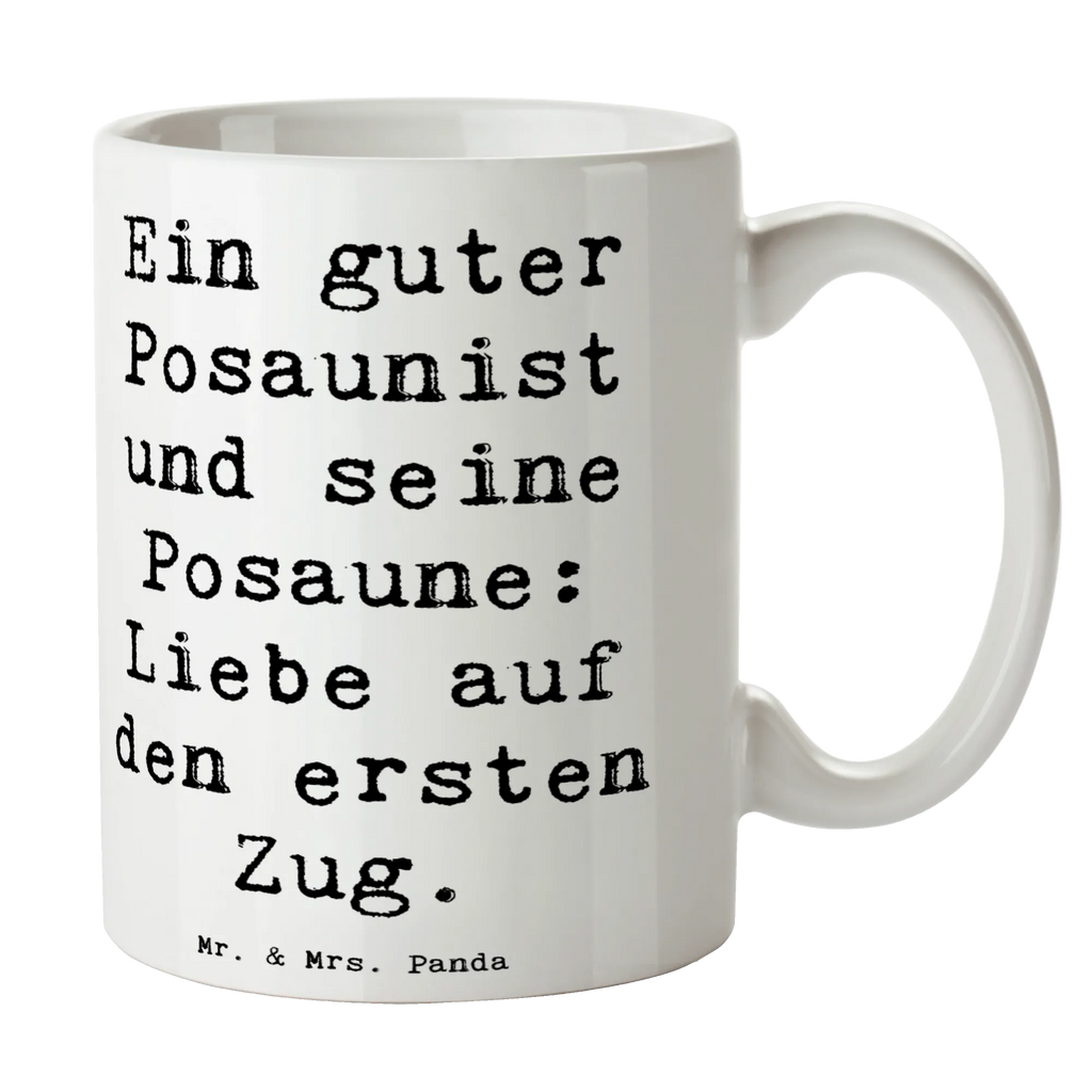 Mug Saying Ein guter Posaunist und seine Posaune: Liebe auf den ersten Zug. Tasse mit Motiven, Tasse mit Zitaten, Teetasse, Kaffeetasse, Tasse, Porzellantasse, Geschenktasse, Keramiktasse, Bürotasse, Instrumente, Geschenke Musiker, Musikliebhaber
