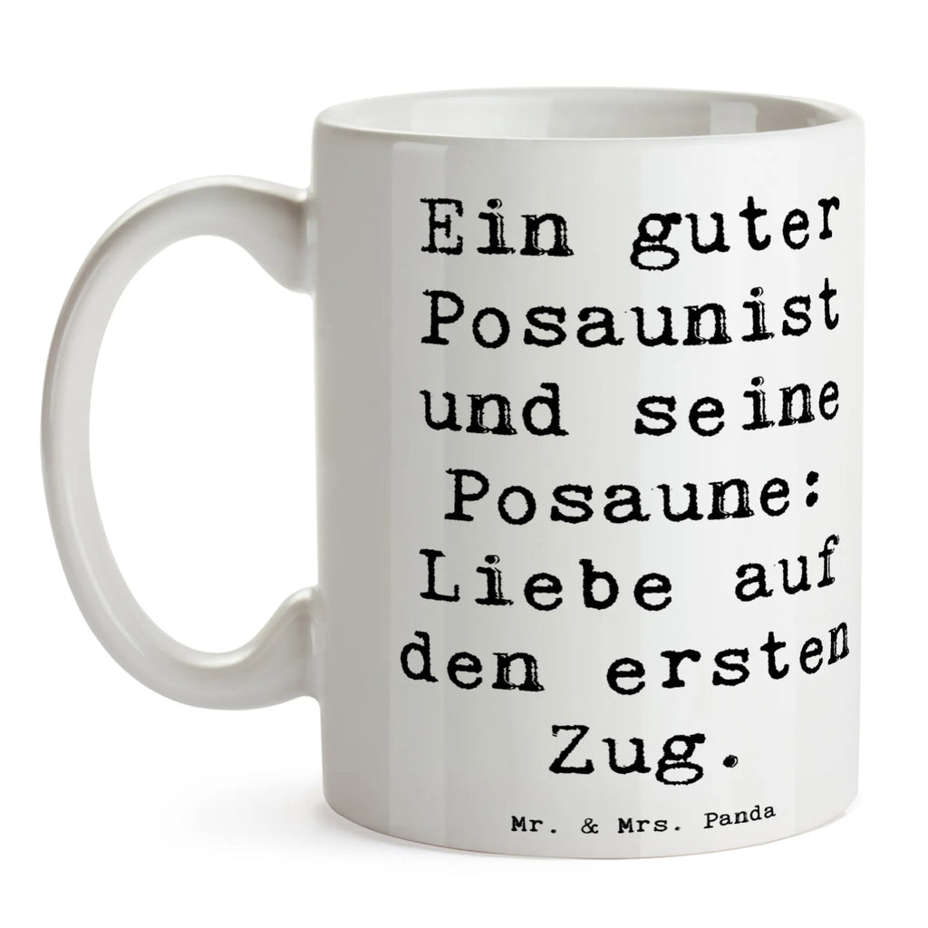 Mug Saying Ein guter Posaunist und seine Posaune: Liebe auf den ersten Zug. Tasse mit Motiven, Tasse mit Zitaten, Teetasse, Kaffeetasse, Tasse, Porzellantasse, Geschenktasse, Keramiktasse, Bürotasse, Instrumente, Geschenke Musiker, Musikliebhaber