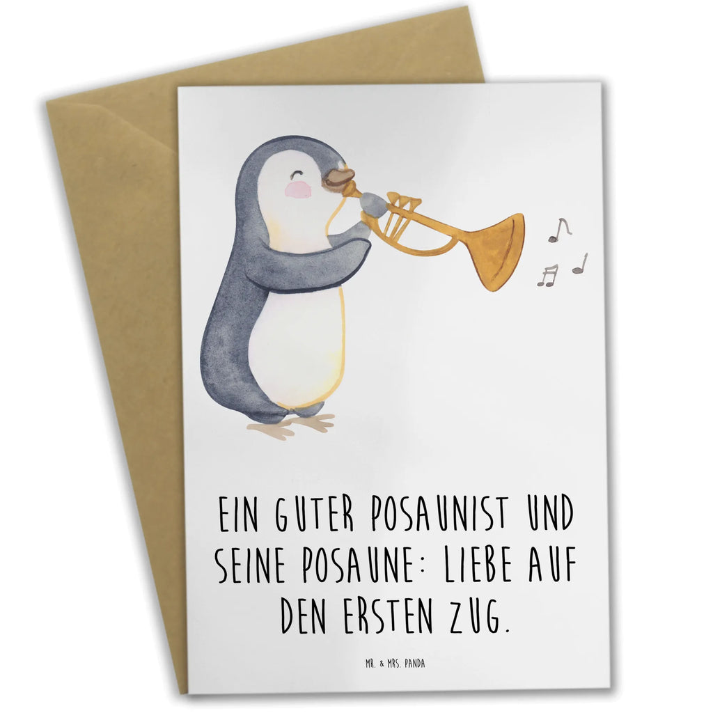 Grußkarte Posaune Liebe Grußkarte, Karte, Glückwunschkarte, Klappkarte, Ansichtskarten, Geburtstagskarte, Einladungskarte, Hochzeitskarte, Instrumente, Geschenke Musiker, Musikliebhaber