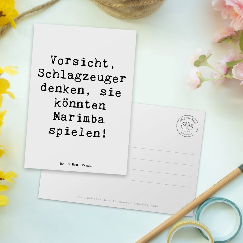 Postcard Saying Vorsicht, Schlagzeuger denken, sie könnten Marimba spielen! Ansichtskarten, Grußkarte, Einladung, Einladungskarte, Einladungskarten Geburtstag, Einladung Geburtstag, Karte, Ansichtskarte, Geschenkkarte, Dankeskarte, Postkarte, Geburtstagskarte, Instrumente, Geschenke Musiker, Musikliebhaber