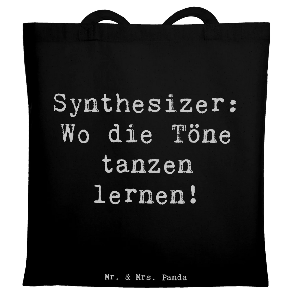 Tote bag Saying Synthesizer: Wo die Töne tanzen lernen! Stoffbeutel, Beutel, Einkaufstüte, Laptoptasche, Badetasche, Beuteltasche, Shopper, Tasche, Stofftasche, Strandtasche, Jutebeutel, Schultertasche, Umhängetasche, Einkaufstasche, Tragetasche, Jutetasche, Instrumente, Geschenke Musiker, Musikliebhaber