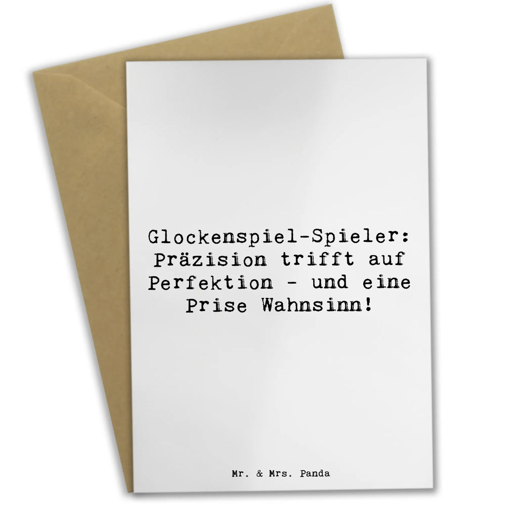 Greetings card Saying Glockenspiel-Spieler: Präzision trifft auf Perfektion - und eine Prise Wahnsinn! Grußkarte, Hochzeitskarte, Karte, Ansichtskarten, Glückwunschkarte, Einladungskarte, Klappkarte, Geburtstagskarte, Instrumente, Geschenke Musiker, Musikliebhaber